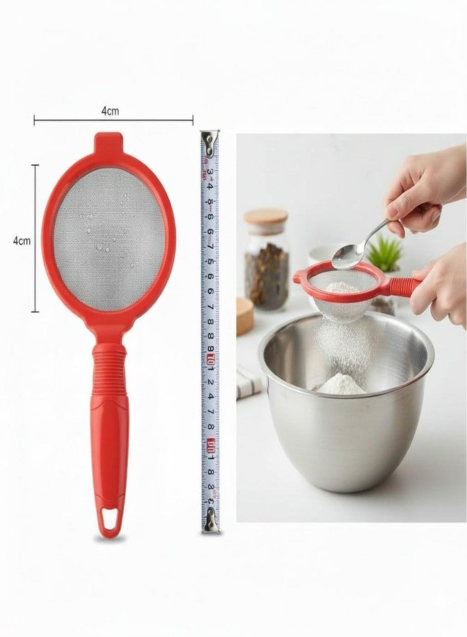 WHALECRAFT Fine Mesh Tea Strainer with Handle, Red Plastic Multi-Purpose Wire Sieve for Brewing, Sifting, Straining Tea Coffee, Pasta & Food, 24 cm Size Pack of 1PC | ASIN-B0GCD2T7PV (RED) - Image 4